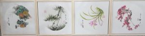 作品《梅兰竹菊四条屏》